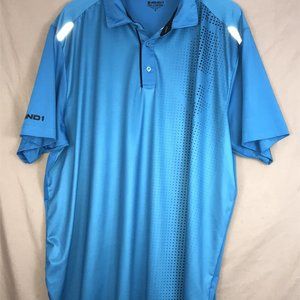 AND1 Performance Wear Golf Polo Shirt Blue with Reflective Strip Size 3XL